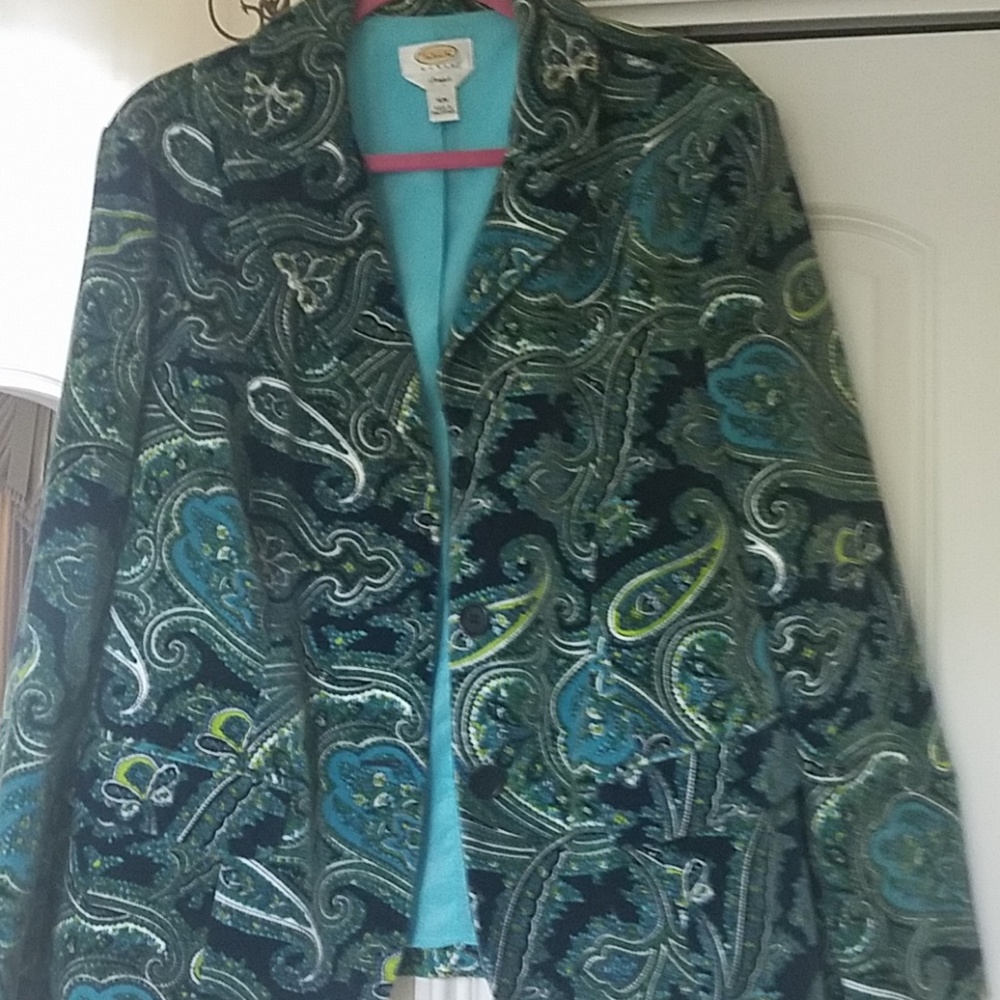 Talbots plus size paisley blazer